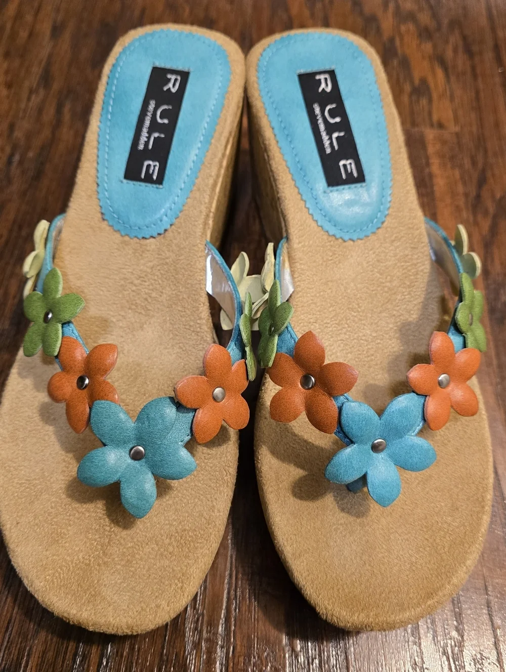 Steve Madden Women Cork Platform Wedge Sandals Sz 7 Flowers Vacation Resort Boho - Picture 2 of 9